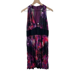 Trina Turk Womens Multicolored V Neck Halter Empire Waist A-line Dress 12